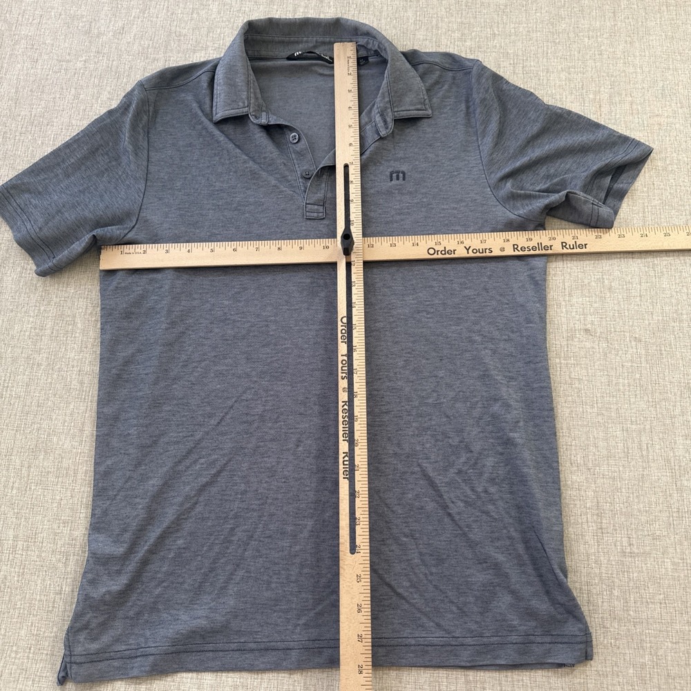 Travis Mathew Polo Shirt Mens Medium Blue Pima Cotton Blend Golf‎ Short Sleeve - Picture 3 of 8